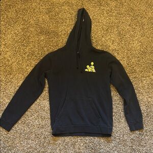 Adidas Black Hoodie with Yellow Graphic